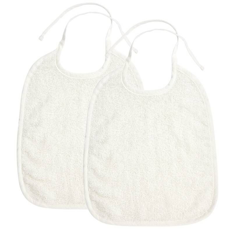 Slabbetjes badstof Off White 2st.
