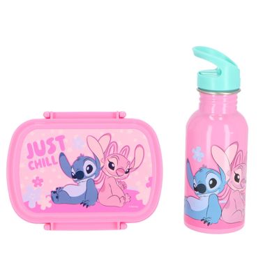 Lilo &amp; Stitch lunchbox set roze