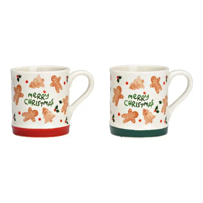 Peperkoek mok, Vrolijk Kerstfeest van porselein. — Groen