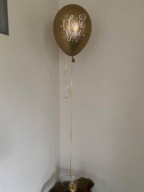 Latex ballon I love you gevuld met helium