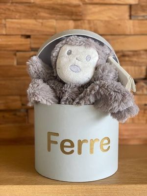 Knuffeldoekje in gepersonaliseerd doosje