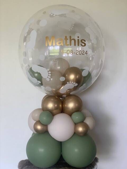 Bubbelballon deco geboorte
