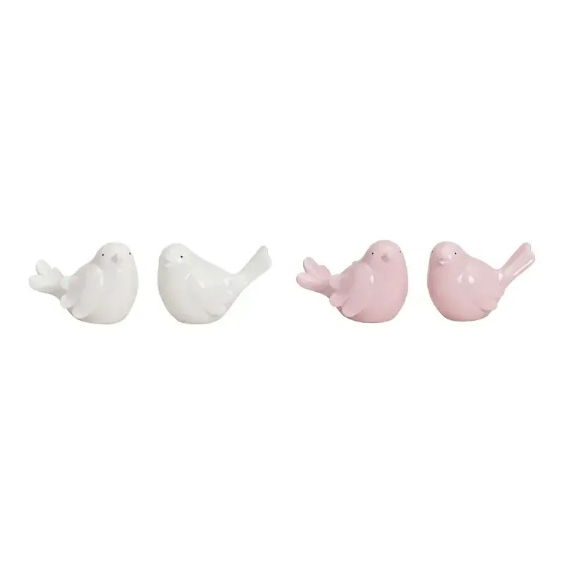 Vogeltjes roze / wit — Wit