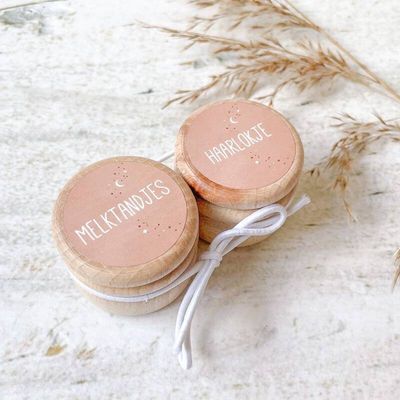 Bewaardoosje melktandjes en haarlokje roze
