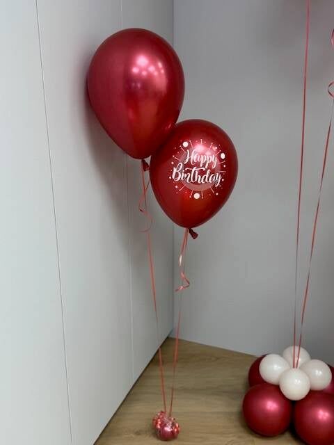 Trosje van 2 ballonnen met gewichtje