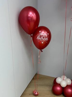 Trosje van 2 ballonnen met gewichtje