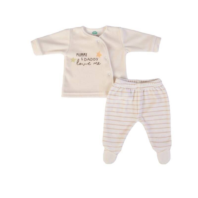 2-delig fluwelen setje Mummy &amp; Daddy love me