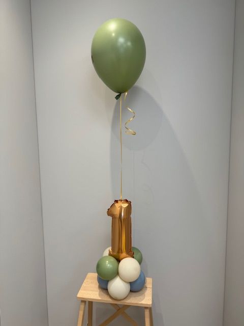 Foliecijfer klein met helium ballon