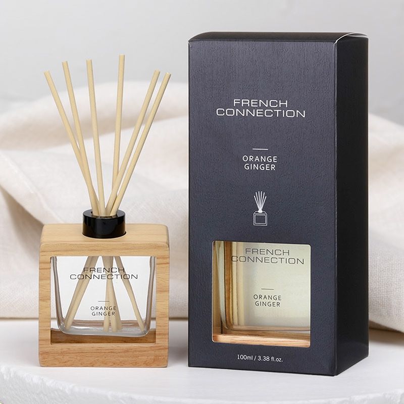 FRENCH CONNECTION NATURAL WOODEN SURROUND DIFFUSER ORANGE&amp;GINGER 100ML
