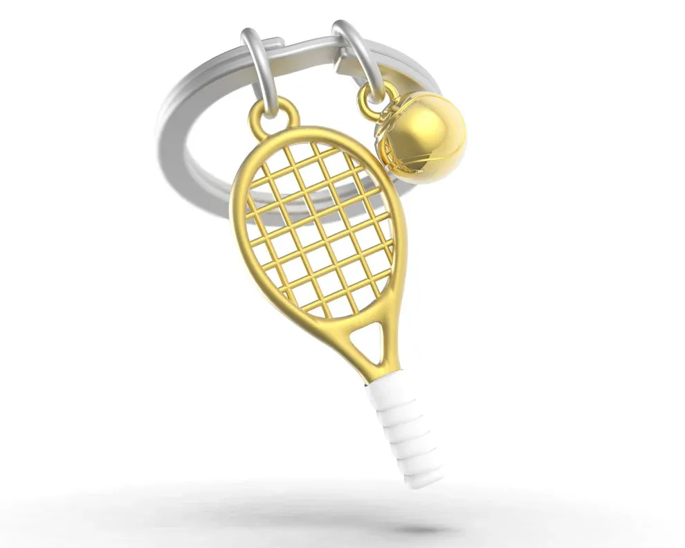 Tennisracket sleutelhanger Meta(l)morphose