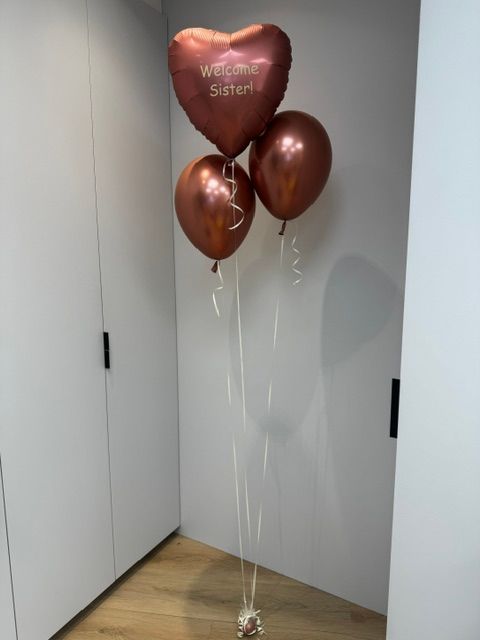 Trosje van Folie gepersonaliseerd + 2 latex ballonnen