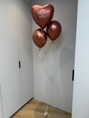 Trosje van Folie gepersonaliseerd + 2 latex ballonnen