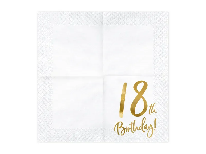 Servetten 18th Birthday goud