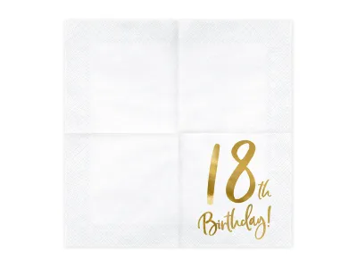 Servetten 18th Birthday goud