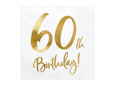 Servetten 60th Birthday goud
