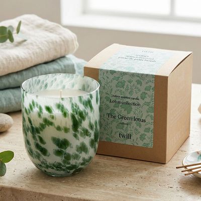 TWILI INDOOR SCENTED CANDLE LOTUS COLL. JADE GREEN L