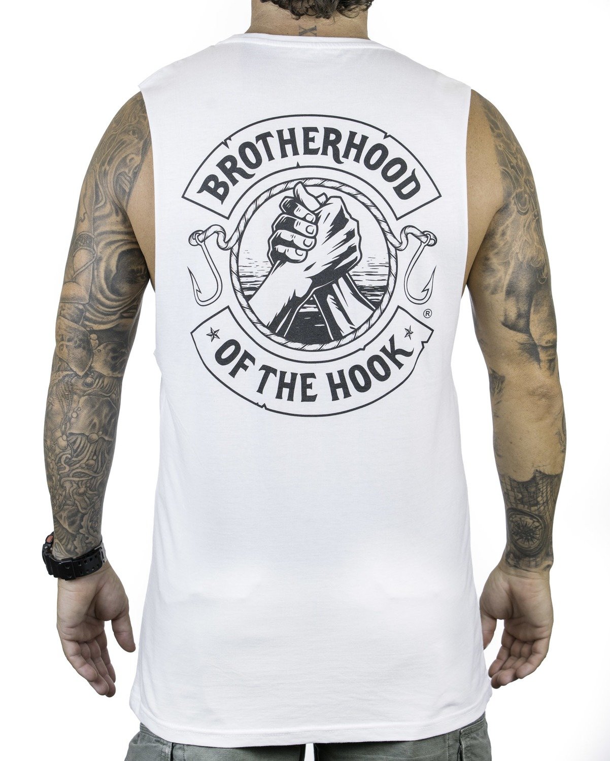 BROTHERHOOD OF THE HOOK - muscle singlet / white cotton
