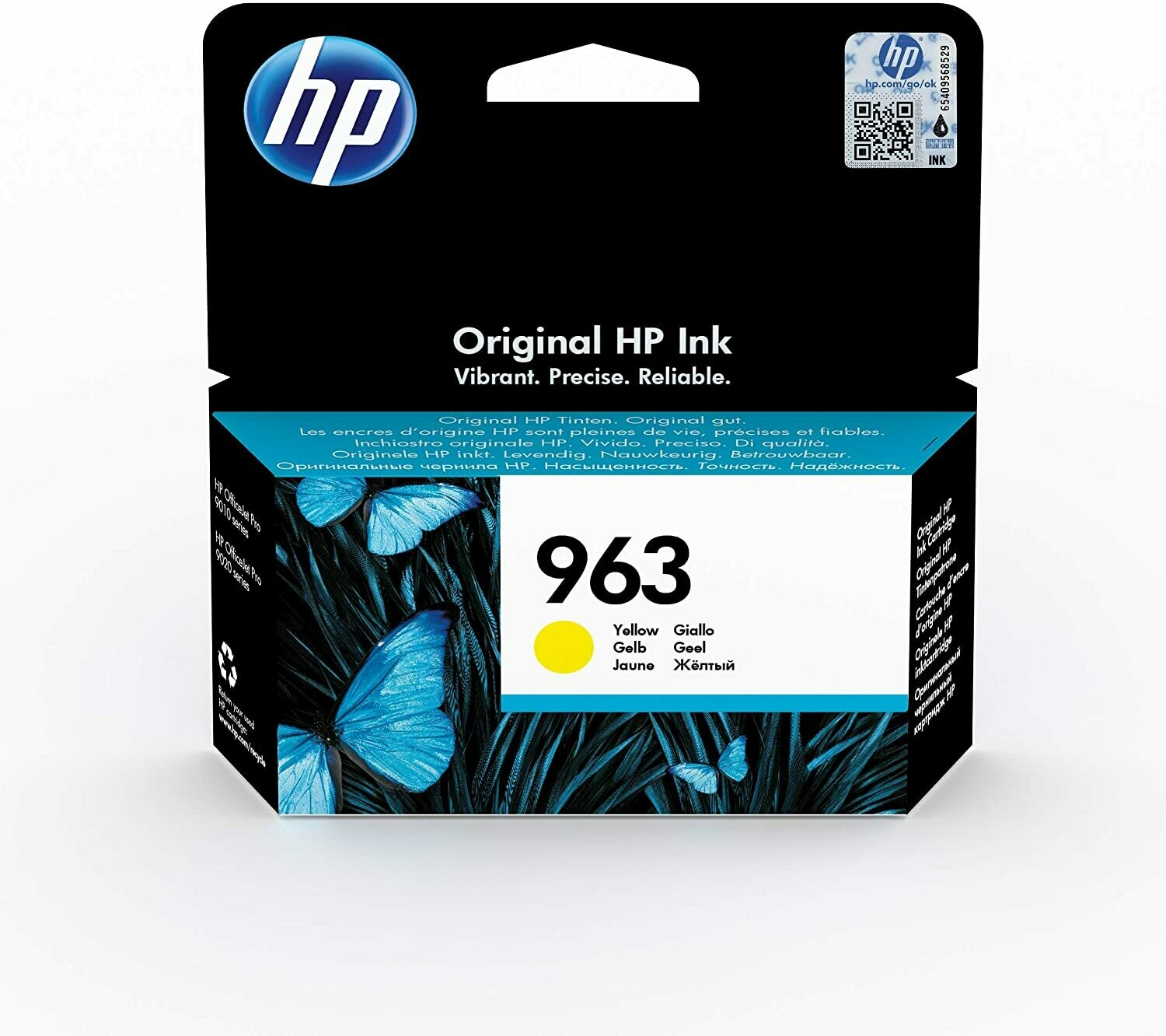 HP 3JA25AE 963 Original Ink Cartridge, Yellow, Single Pack
