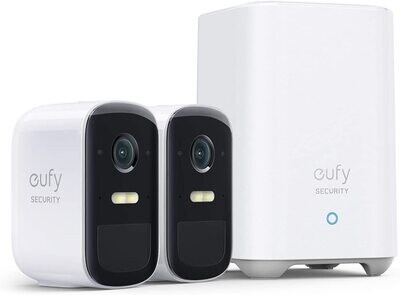 eufyCam 2C Pro 2-Cam Kit, Wireless Home Security System with 2K Resolution, 180-Day Battery Life, HomeKit Compatibility, IP67, Night Vision, and No Monthly Fee