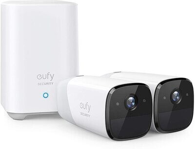 eufyCam 2 Wireless Home Security Camera System, 365-Day Battery Life, HD 1080p, IP67 Weatherproof, Night Vision, Compatible with Amazon Alexa, 2-Cam Kit, No Monthly Fee