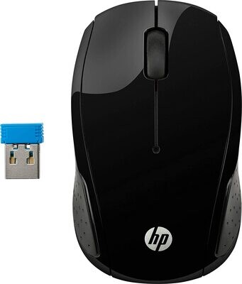 HP 220 Black 2.4 GHz USB Wireless Mouse with Blue LED 1300 DPI Optical Sensor, Up to 15 Months Battery Life