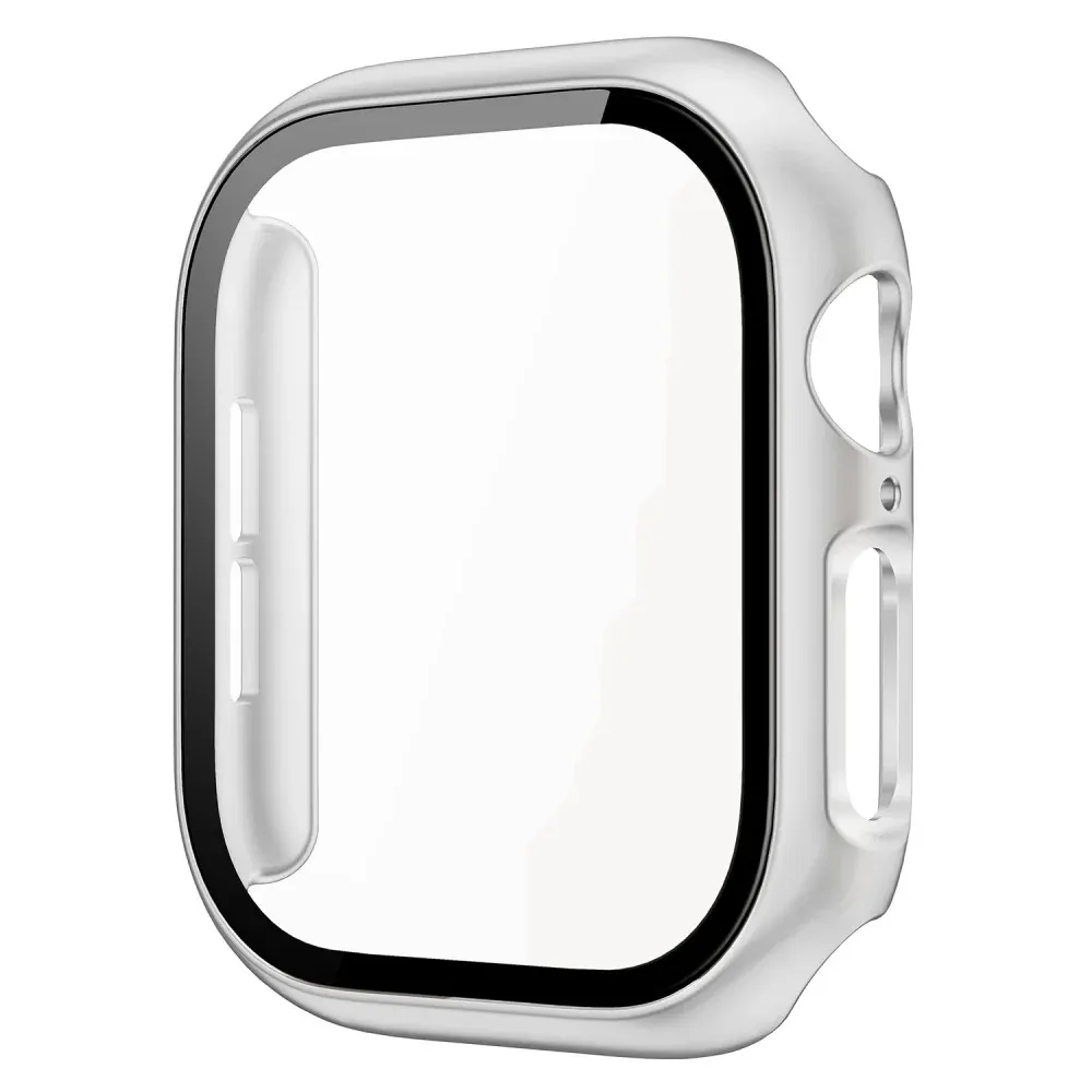 2-1 Hard Watch Case Designed for Apple Watch With Tempered Glass Screen Protector Slim Cover