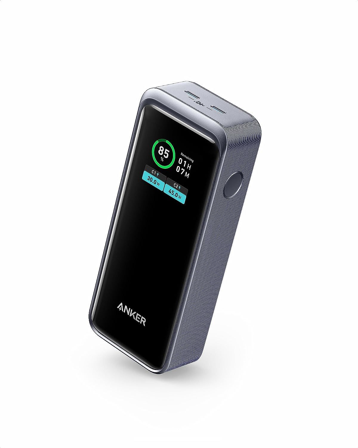 Anker Prime Power Bank, 12,000mAh 2-Port Portable Charger with 130W Output, Smart Digital Display