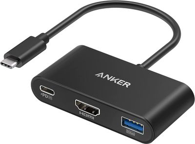 Anker USB C Hub, PowerExpand 3-in-1 USB C Hub, with 4K HDMI, 100W Power Delivery, USB 3.0 Data Port