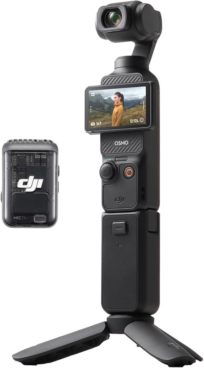 DJI Osmo Pocket 3 Creator Combo, Vlogging Cameras with 1&#39;&#39; CMOS, 4K/120fps Vlog Camera, 3-Axis Stabilization, Face/Object Tracking, Mic Included for Clear Sound