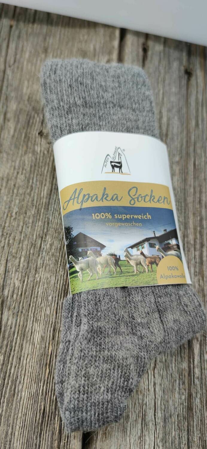 1 Paar Alpaka Hofsocken 100% Wolle