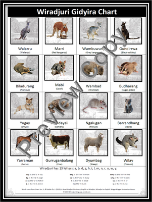 Chart 2 Gidyira (animals)