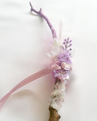 Lilac Woodland Fairy Wand with gem