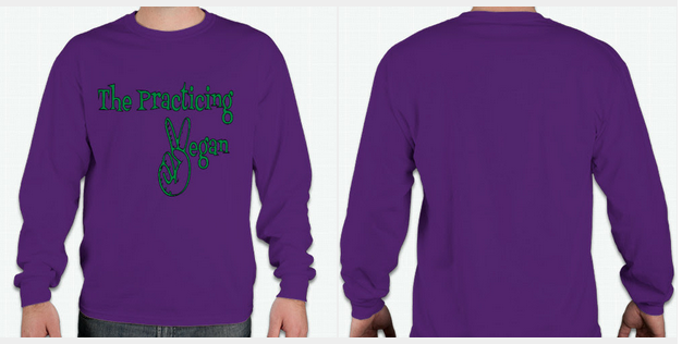 Purple Long Sleeve Practicing Vegan Shirt