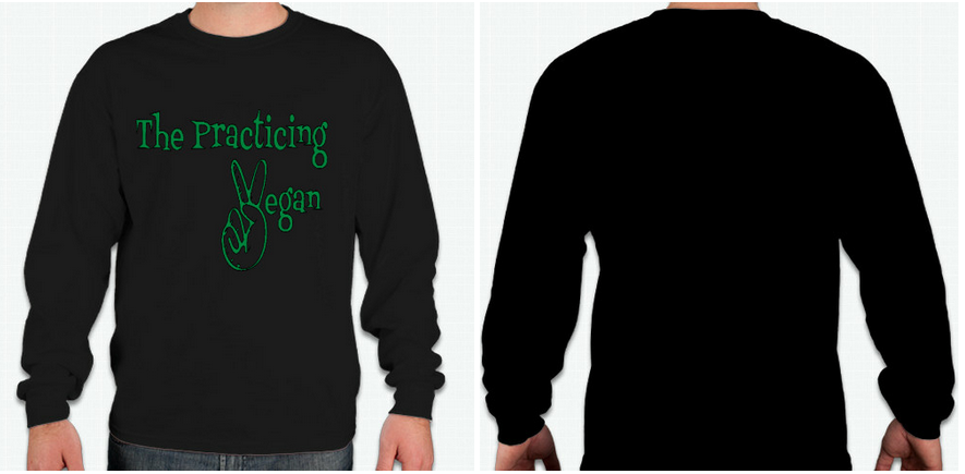 Black Long Sleeve Practicing Vegan Shirt