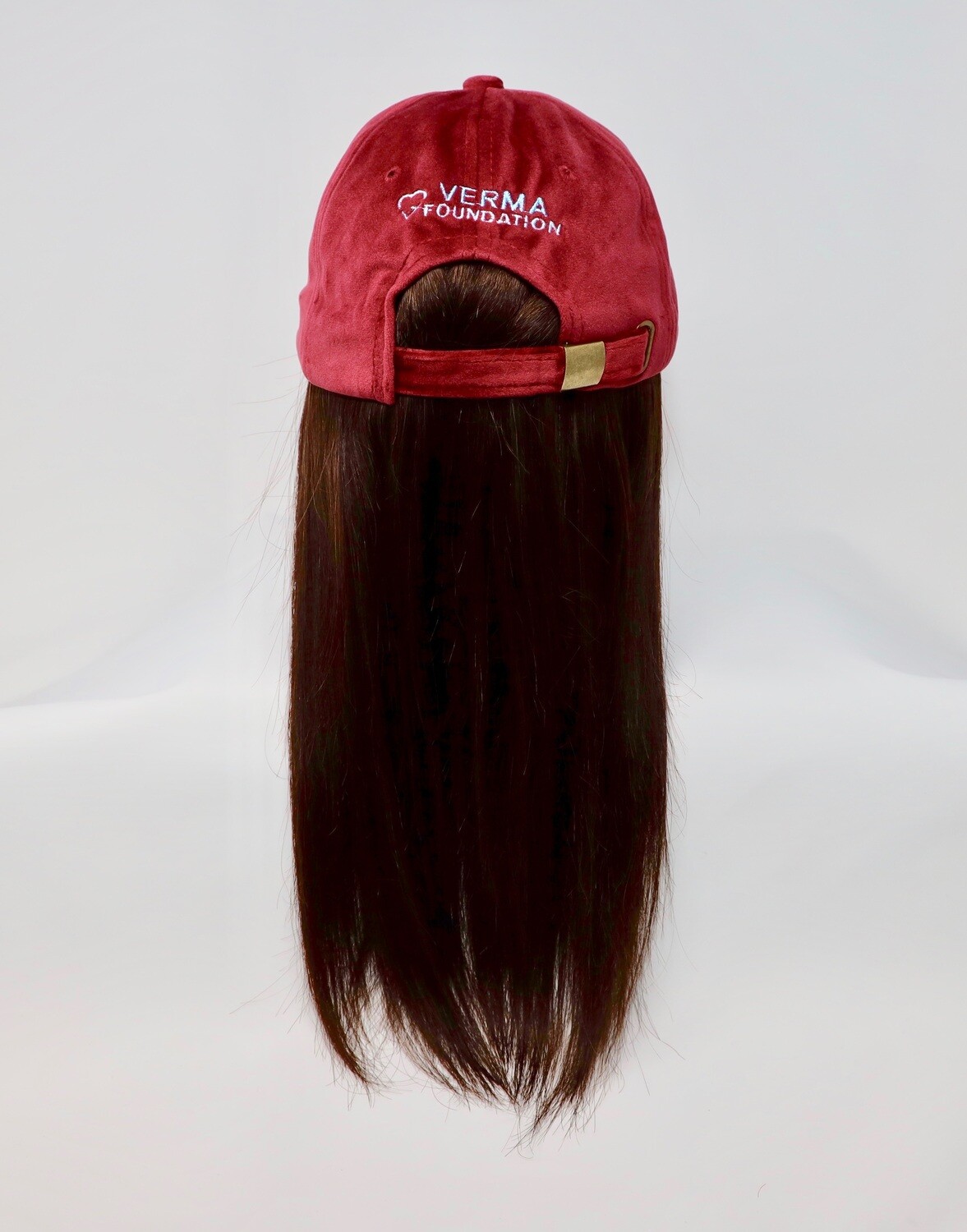 Wine Red Velvet Cap Wig, Hair Color: 2 Dark Brown