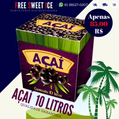 AÇAÍ CAIXA DE 10, 5, E 2 LITROS