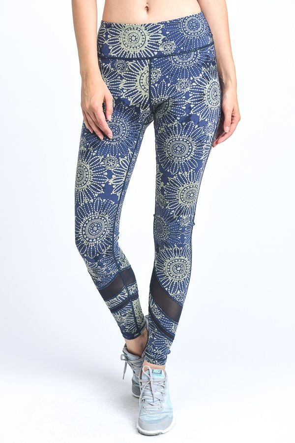 MANDALA BLOOM PRINT MESH LEGGINGS