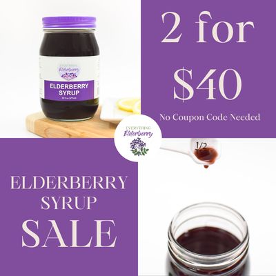 16oz Elderberry Syrup - 2 for $40