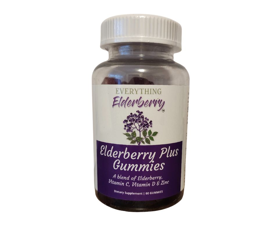 Elderberry Plus Gummies - with Elderberry, Vit C, Vit D and Zinc (Gelatin Free) NEW RECIPE