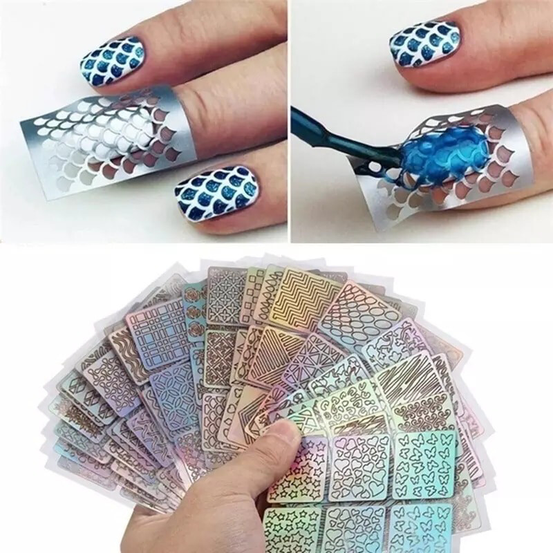 Guide pochoir Nail art pq de 6