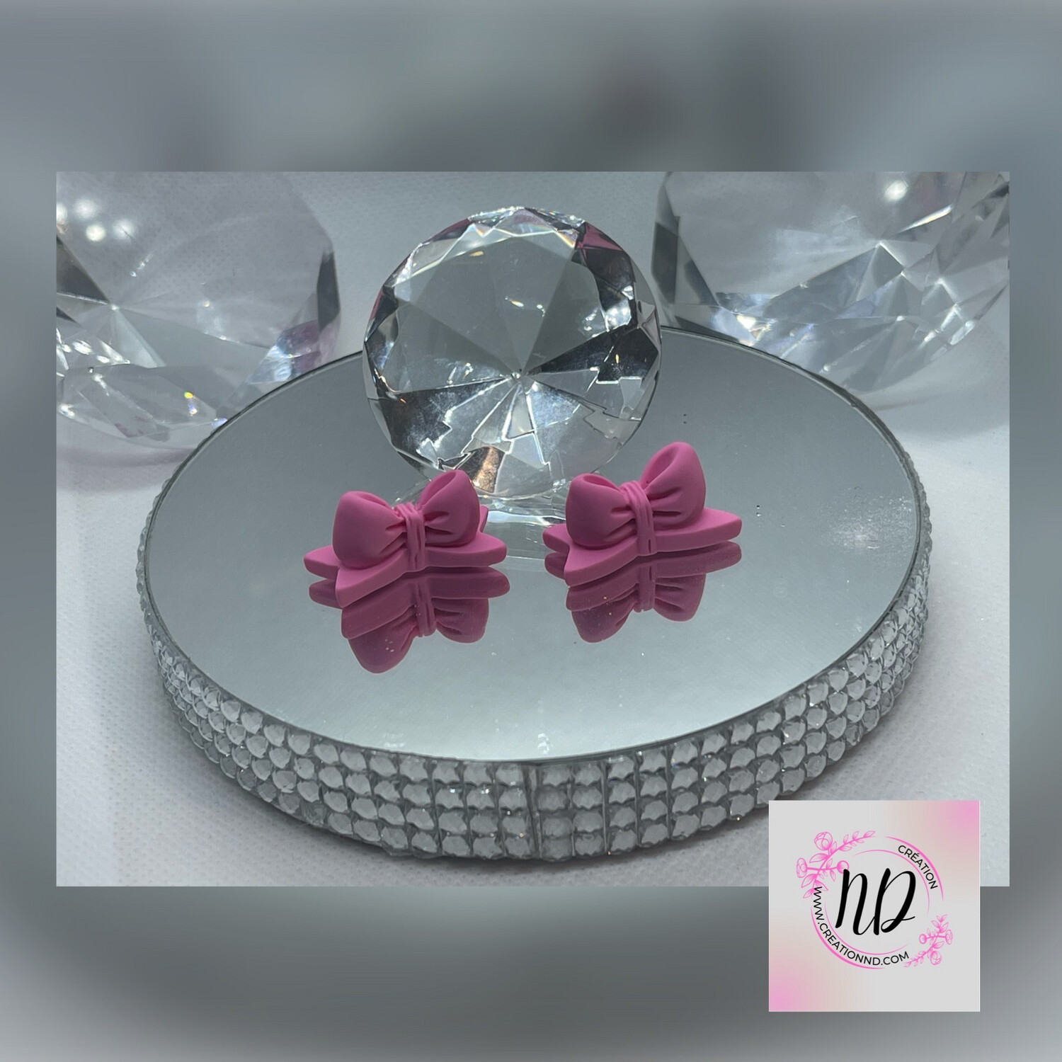 Support à pinceau boucle rose pqt de 2