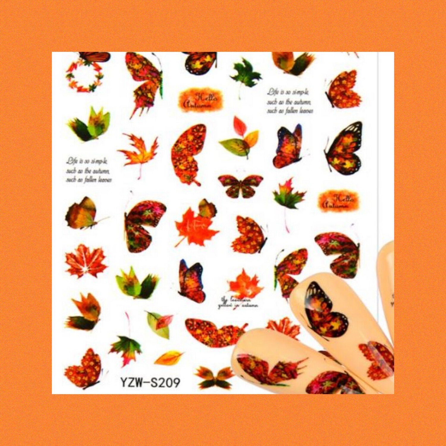Sticker Papillon feuille d’automne 
