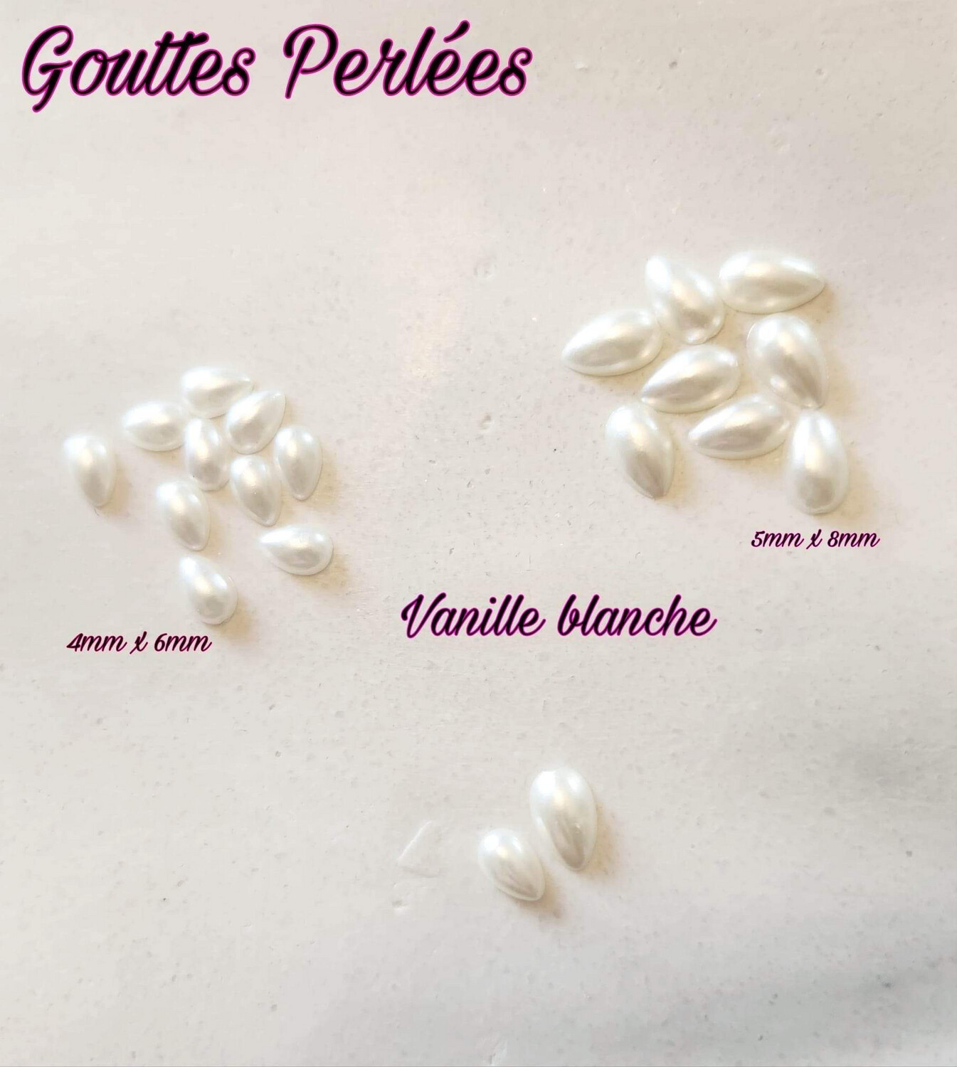 Goutes perlées vanille blanche 