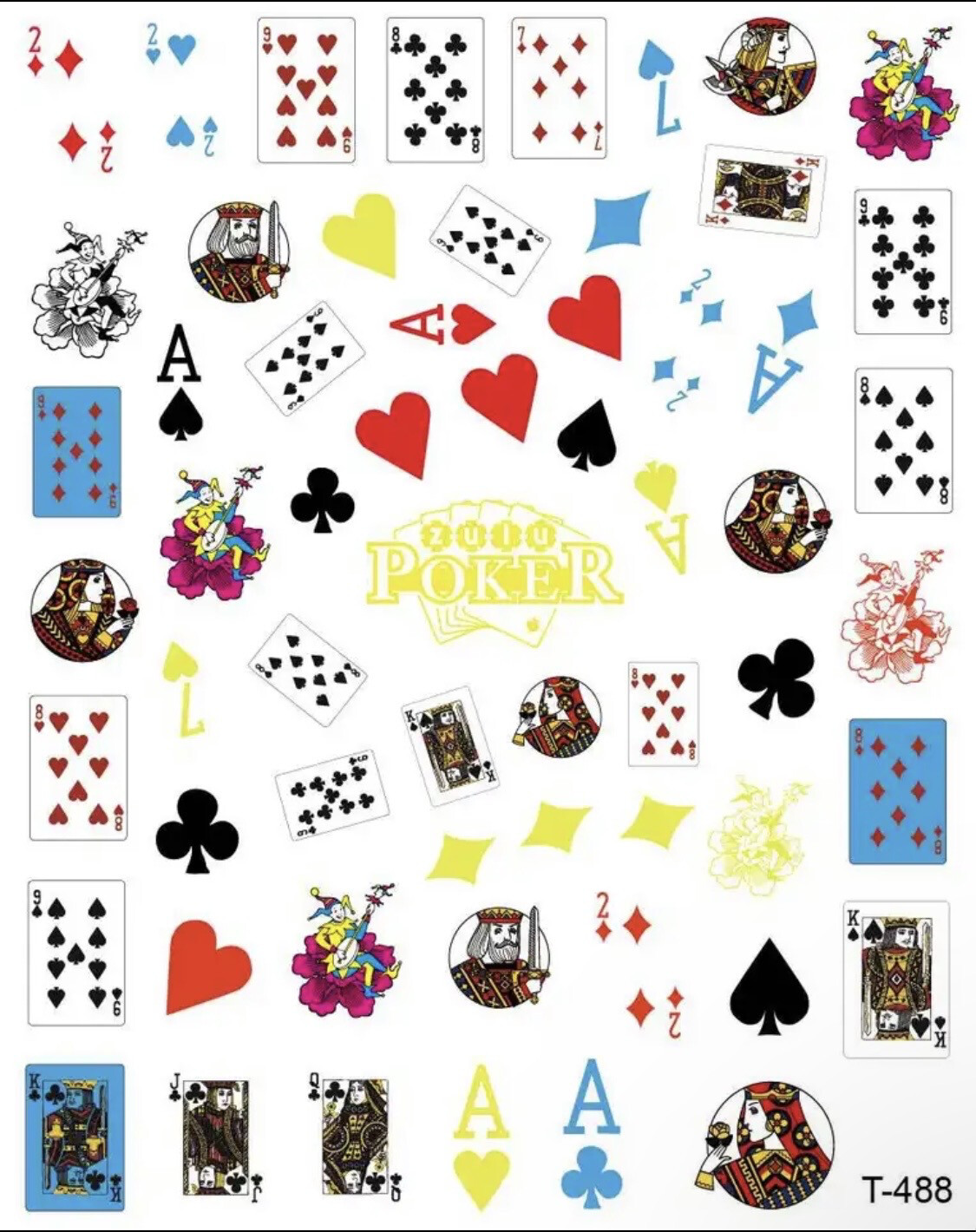 Sticker poker T-488 T-490
