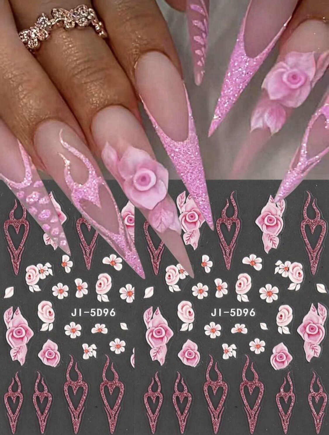 Sticker 3D rose rose