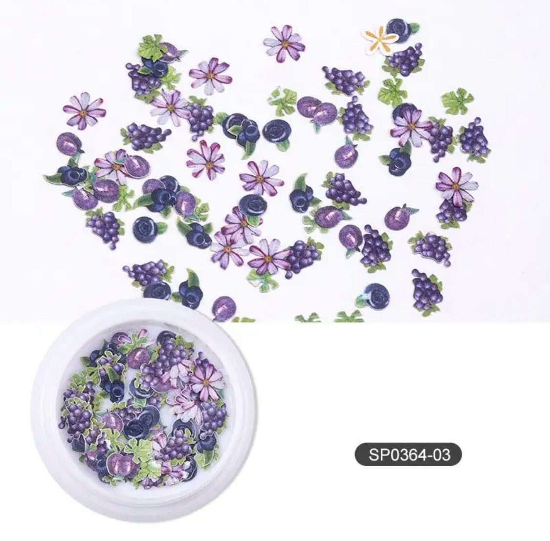 Insertion de fruits, cartonnées lilas