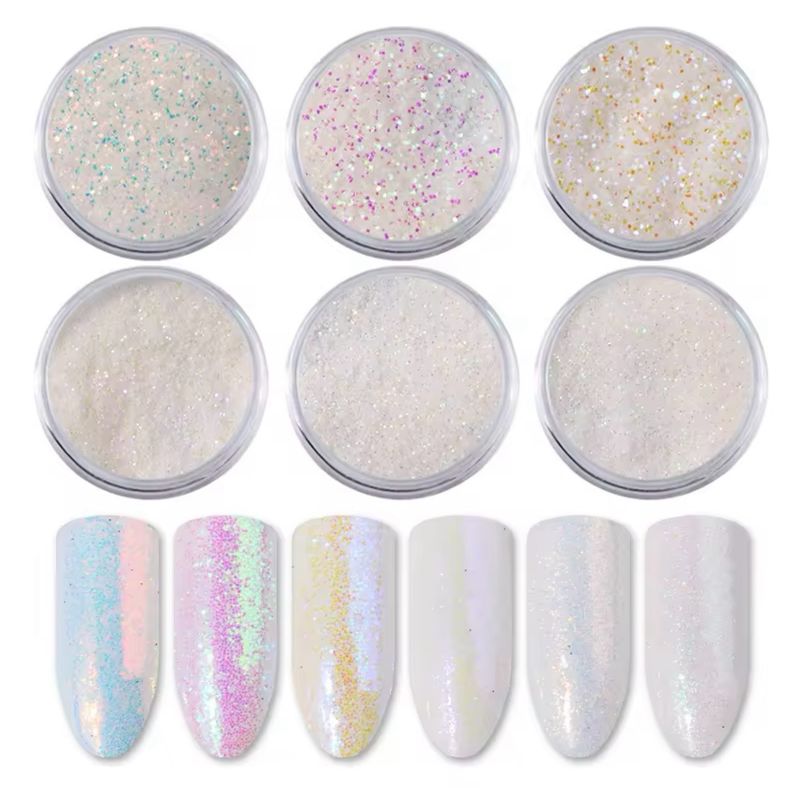 Poudre holographique blanche à paillettes