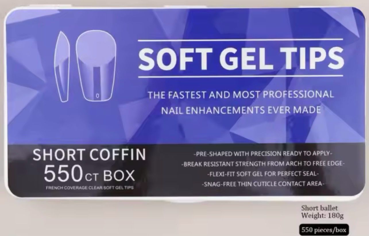 Soft gel pression on Nail (Coffins court )
