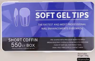 Soft gel pression on Nail (Coffins court )