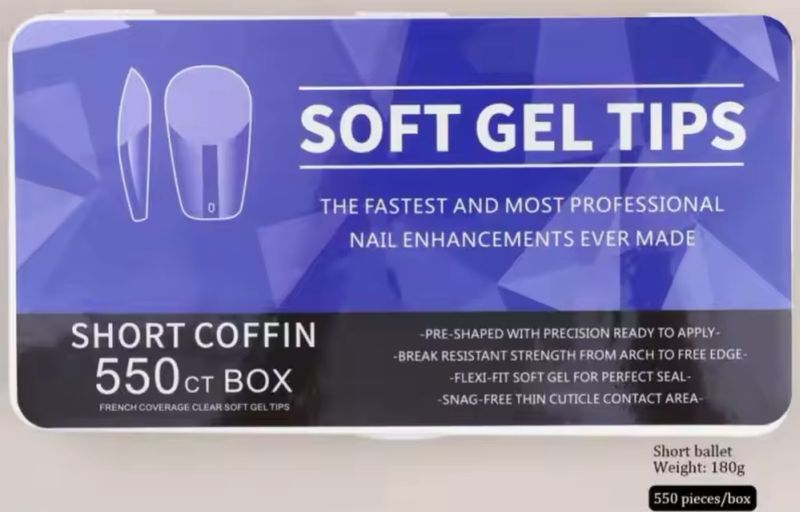 Soft gel pression on Nail (Coffins court )